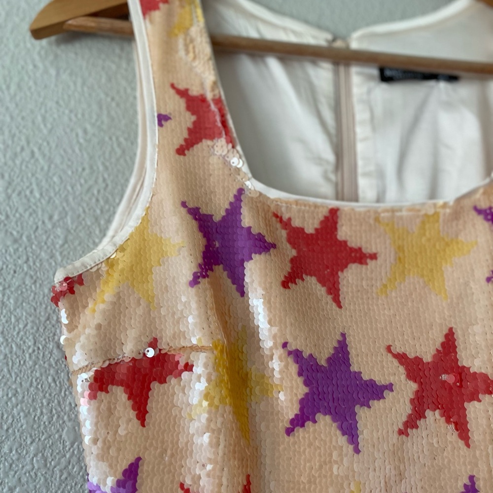 Star Sequin Square Neck Bodycon Mini Dress - Picture 2 of 6